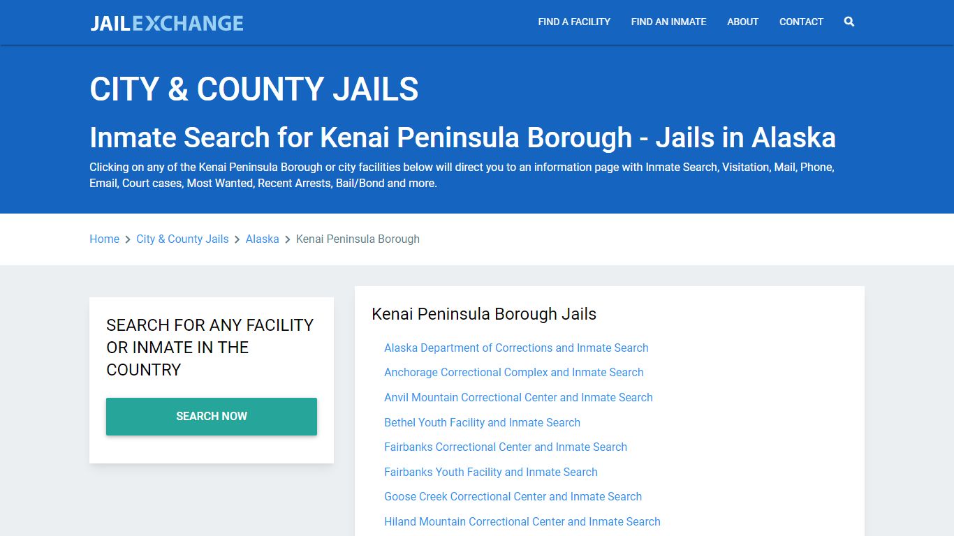 Inmate Search for Kenai Peninsula Borough - Jails in Alaska - Jail Exchange