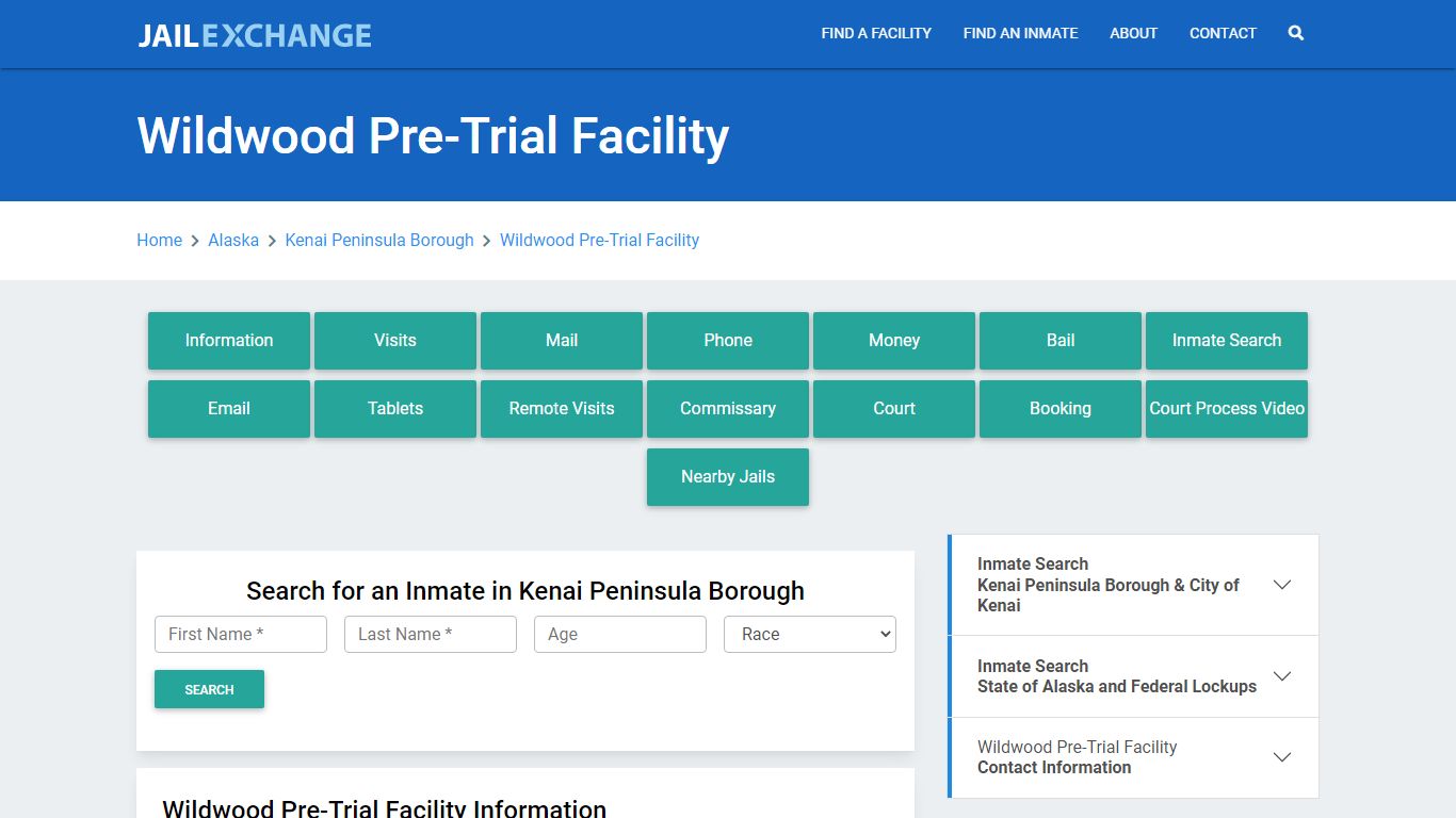 Wildwood Pre-Trial Facility Roster Lookup, AK, Inmate Search